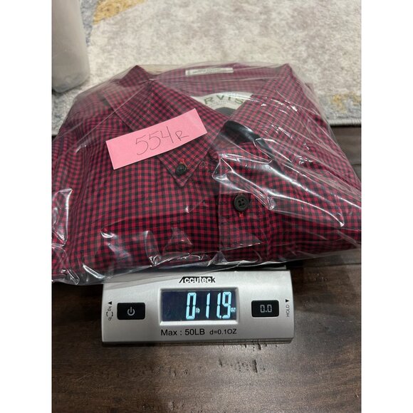 Orvis Gingham Check Long Sleeve Button Front Shirt Red Black Sz XXL Officewear - Picture 9 of 9